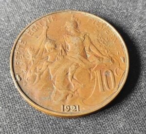rare france pièce de 10 centimes dupuis 1921 ttb