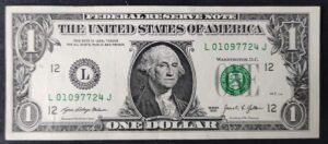 etats unis d'amérique usa billet 1 dollar 2021 l ( 12 ) san francisco ca pr neuf (copie)