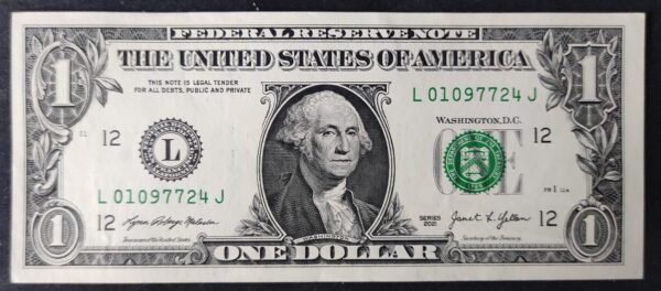 etats unis d'amérique usa billet 1 dollar 2021 l ( 12 ) san francisco ca pr neuf (copie)