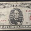 etats unis d'amérique usa billet de 5 dollars sceau rouge 1963 aa ! (copie)