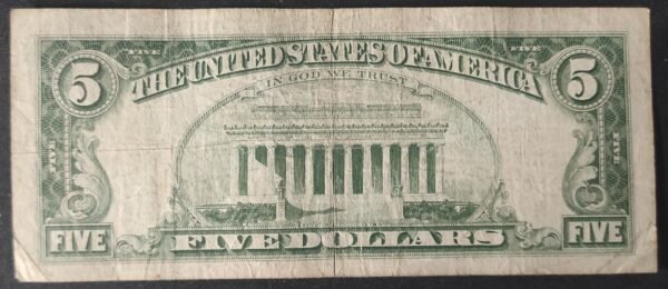 etats unis d'amérique usa billet de 5 dollars sceau rouge 1963 aa ! (copie)