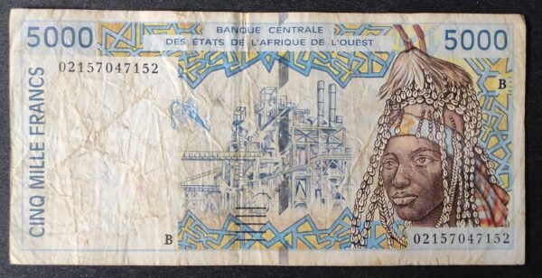 niger bceao billet de 5000 francs 2002 pick 13 (copie)