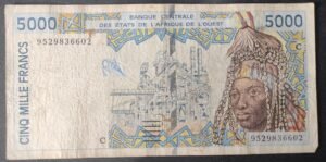 burkina faso bceao billet de 5000 francs 1995 pick 13