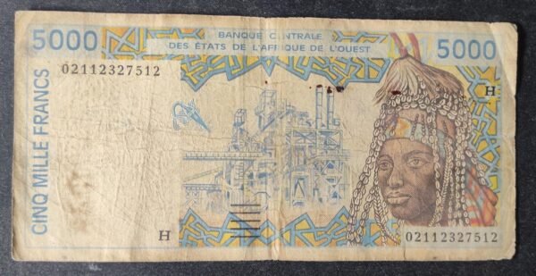 niger bceao billet de 5000 francs 2002 pick 13