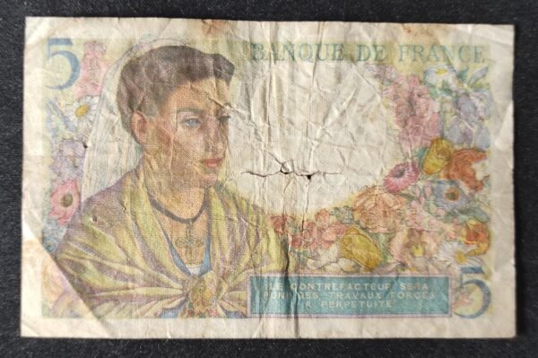 france billets de 5 francs berger du 02/06/1943 z.10 ref : f.05/01 1er date (copie)