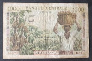 rare cameroun billet de 1000 francs 1962 pick 12 !