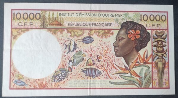 territoire français du pacifique billet de 10 000 francs ( ieom ) o.1 de 1985 ! (copie)