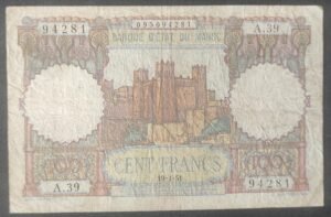maroc billet de 100 francs type 1948 du 19/04/1951 a.39 pick 45