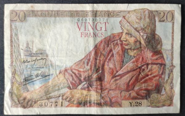 france billet de 20 francs pécheur du 21/05/1942 a.22 ref : f.13/02 (copie)