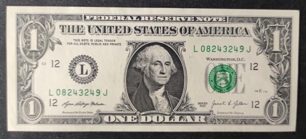 etats unis d'amérique usa billet 1 dollar 2021 l ( 12 ) san francisco ca pr neuf