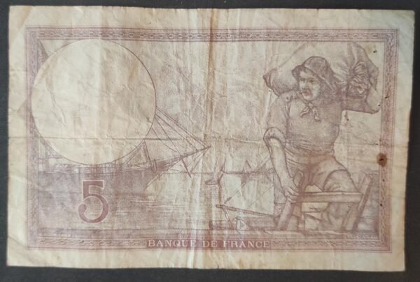 france billet de 5 francs violet du 26/12/1940 m.68094 ref f.04/18 dernière date (copie)