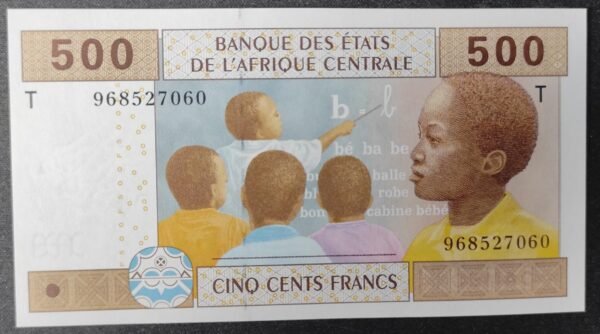 congo billet de 500 francs banque des etats de l'afrique centrale 2002 neuf unc