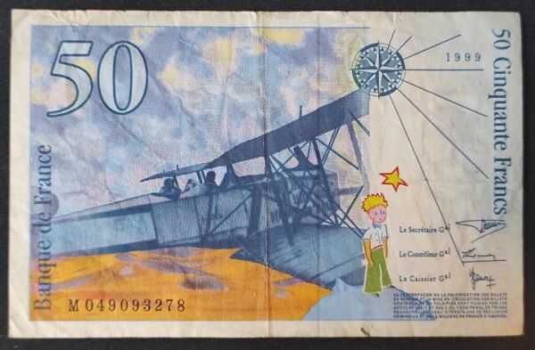 france billet de 50 francs saint exupery 1999 ref : f.73/05