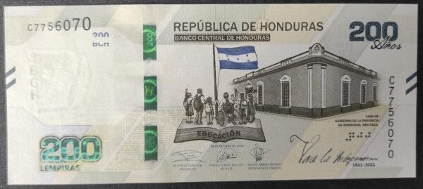 honduras magnifique billet 200 lempiras de 2019 neuf unc