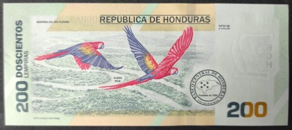 honduras magnifique billet 200 lempiras de 2019 neuf unc