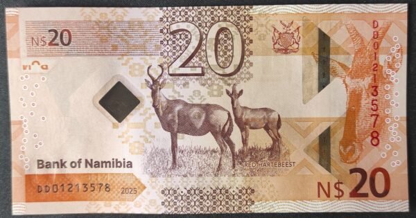 namibie billet de 20 namibia dollars 2025 neuf unc
