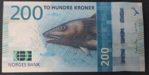 norvège billet de 200 kroner de 2016 pick 55 poisson pr neuf (copie)