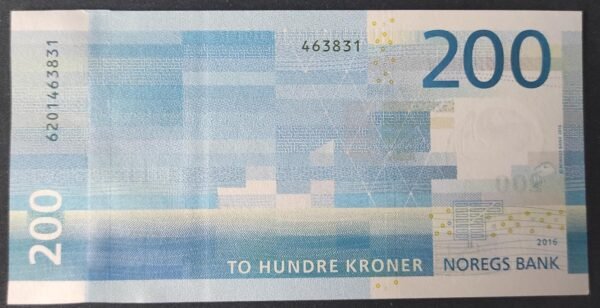 norvège billet de 200 kroner de 2016 pick 55 poisson pr neuf (copie)